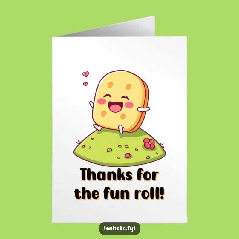 Free Printable Tea Biscuit Thank You Card: Rolling Thanks Download