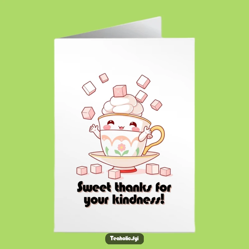 Free Printable Thank You Card: Juggling Teacup, Sweet Downloadable Gratitude Gift