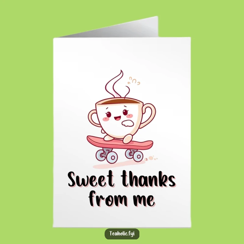 Free Printable Thank You Card: Teacup Skater, Sweet Thank You Gift