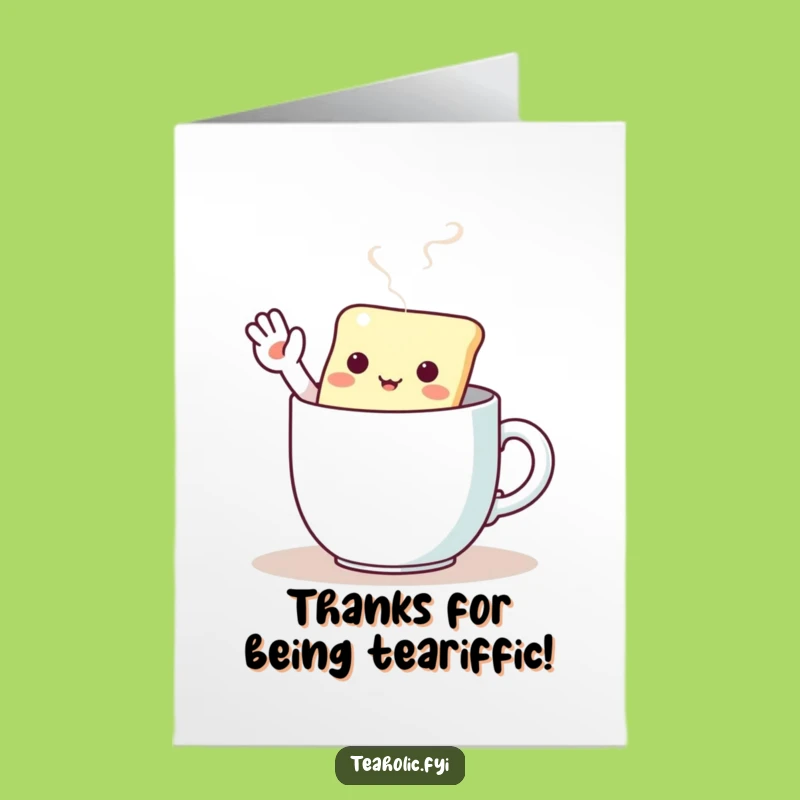 Free Printable Kawaii Tea Bag Thank You Card - Funny Downloadable Gift