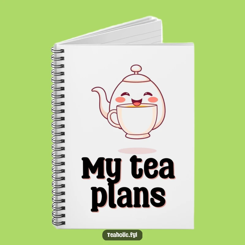 Funny Cheerful Teapot Pouring Notebook: Pour Your Thoughts Out
