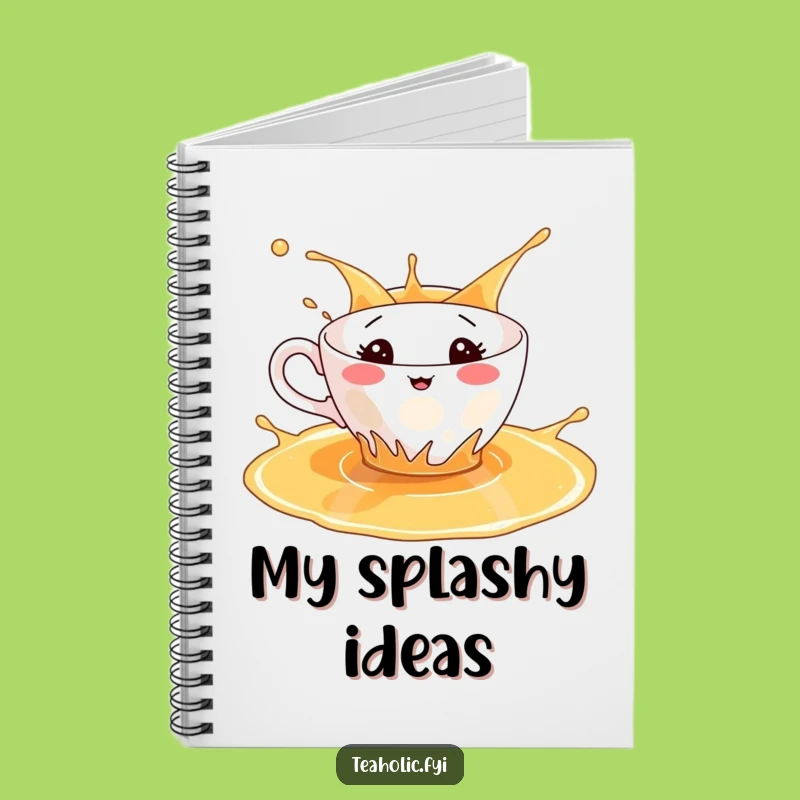 Funny Splashing Teacup Notebook - Jot Down Tea Time Thoughts
