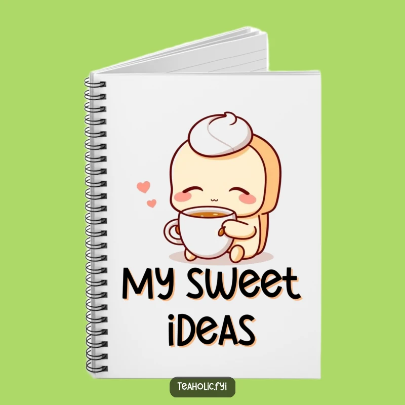Funny Pastry Sipping Tea Notebook: Journal Your Thoughts with Cartoon Serenity