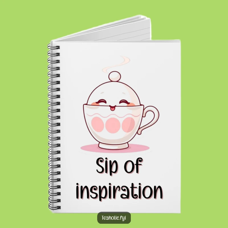Funny Winking Teacup Notebook - Steamy Notes, Playful Journal Gift!