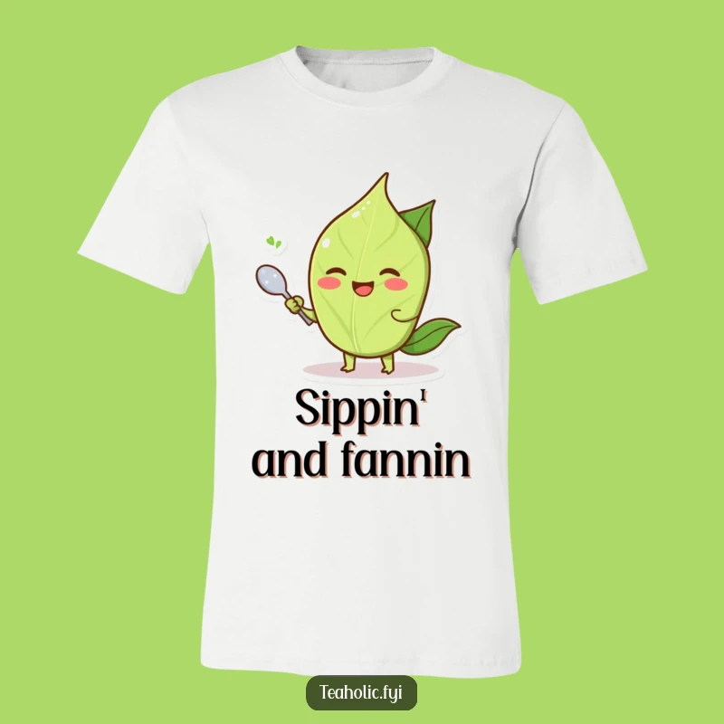 Funny Tea Leaf Fanning Spoon T-Shirt: Relaxed & Hilarious Apparel Gift