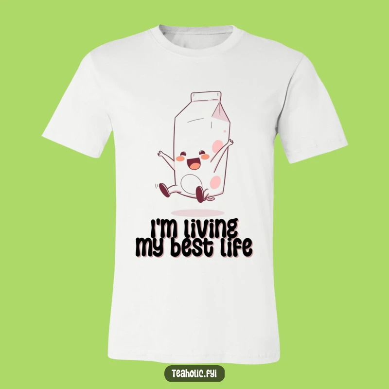 Funny Milk Carton Somersault T-Shirt: Wearable Cartoon Fun for a Cheerful Day