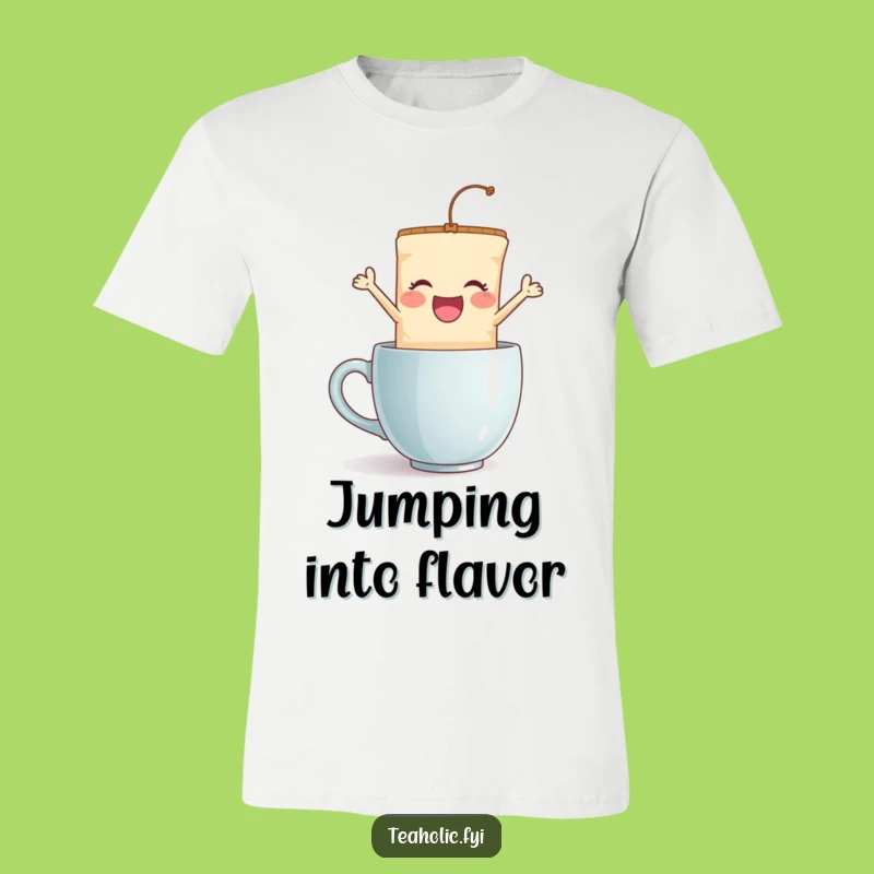 Funny Tea Bag Jump T-Shirt - Hilarious Leaping Character Tee - Perfect Funny Gift!