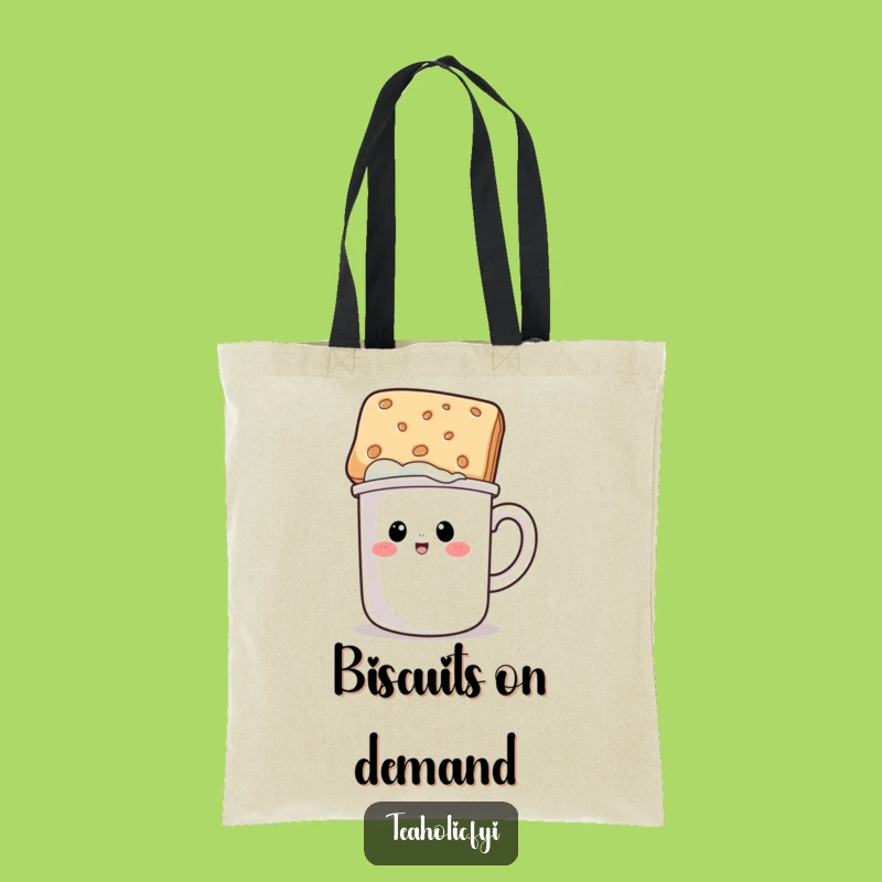Funny Mug Biscuit Hat Tote Bag - Carry Your Snack Style!