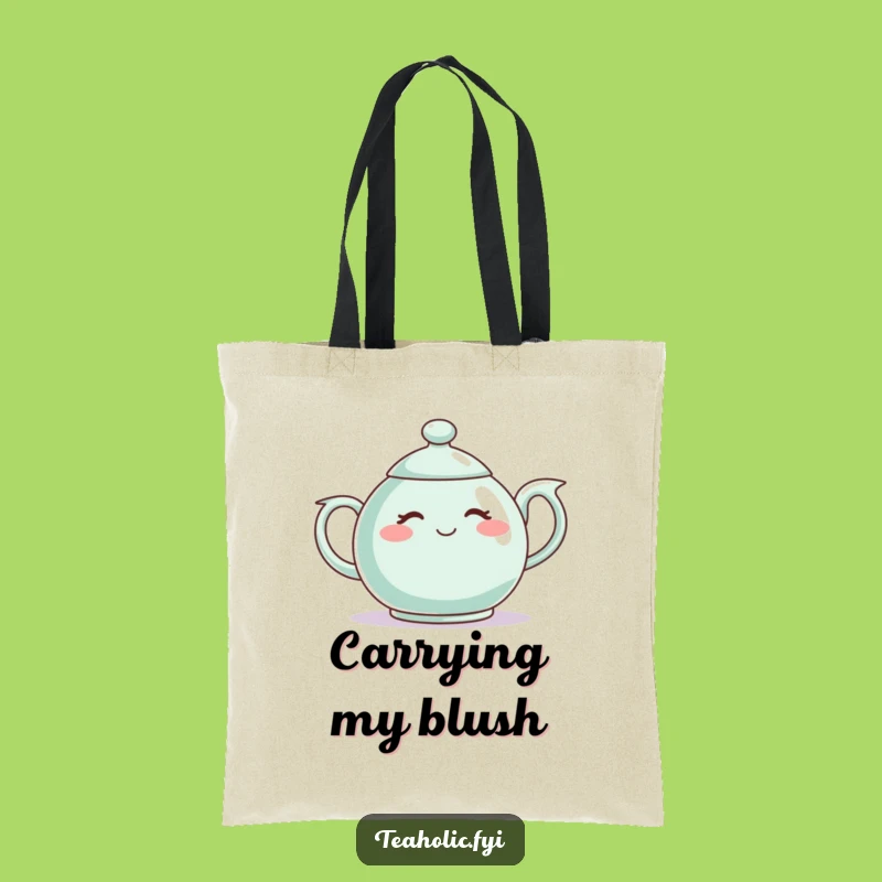 Funny Shy Teapot Tote Bag - Carry Your Charm & Smiles!