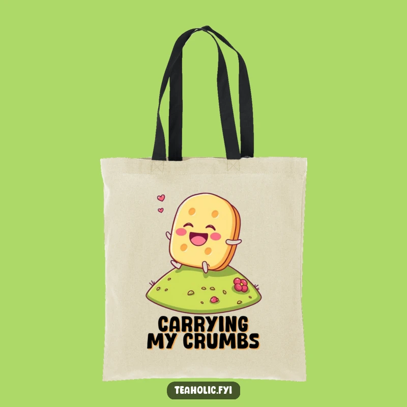 Funny Tea Biscuit Tote Bag: Laughing Roll Design for a Hilarious Everyday Carry Gift
