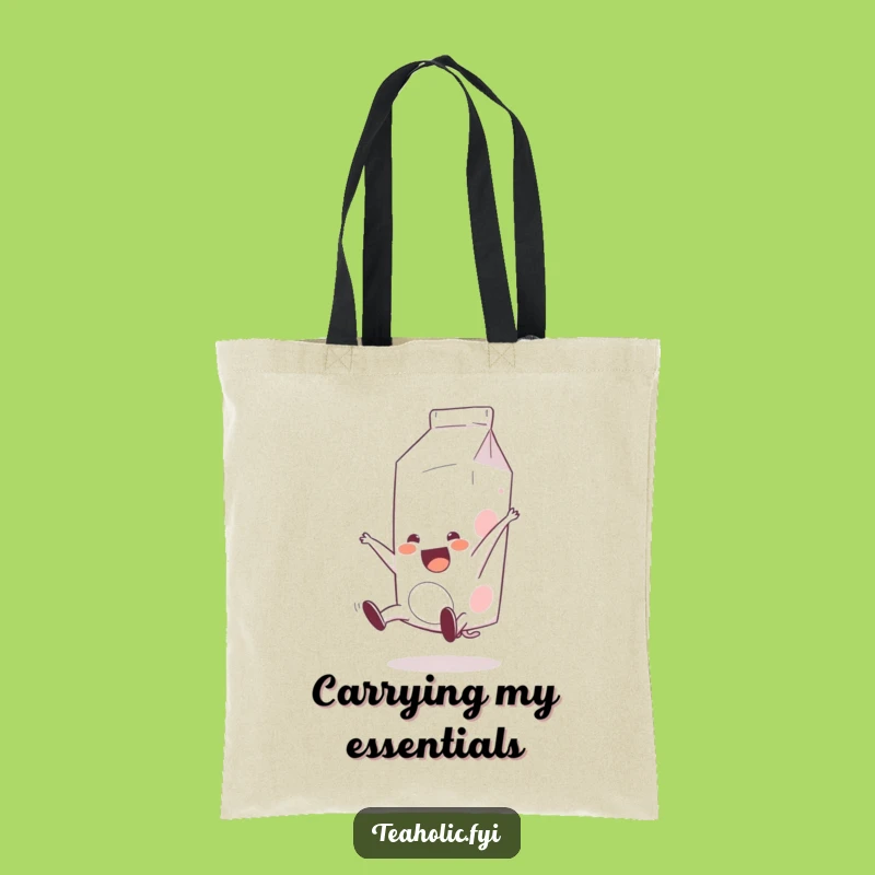Funny Milk Carton Somersault Tote Bag: Carry Your Day with Cartoon Cheer and Style