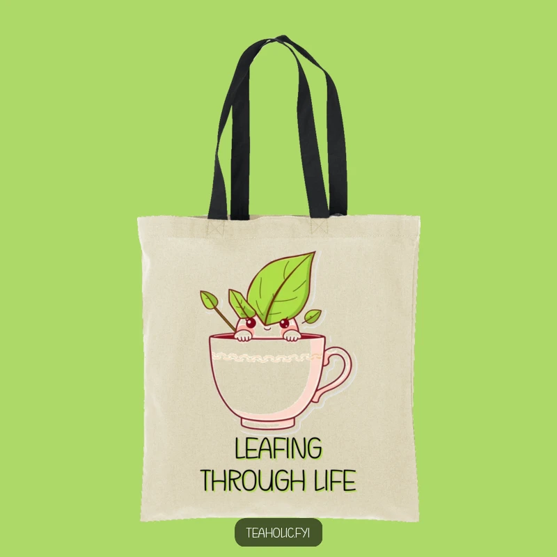 Funny Curious Tea Leaf Tote Bag: Carry Your Curiosity Everywhere